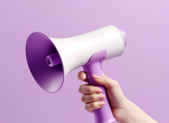 view-purple-megaphone-women-s-day-celebration